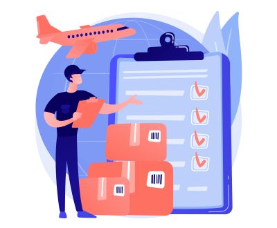 Customs clearance abstract concept vector illustration. Customs duties, import expert, licensed customs broker, freight declaration, vessel container, online tax payment abstract metaphor.