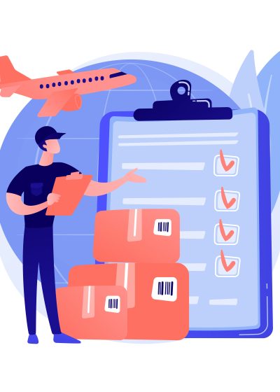 Customs clearance abstract concept vector illustration. Customs duties, import expert, licensed customs broker, freight declaration, vessel container, online tax payment abstract metaphor.